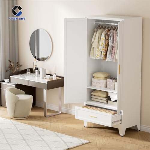 COFaR Metal Armoire Wardrobe Closet - Image 4