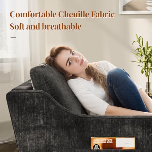 360°Swivel Accent Chair with Lumbar Support, Swivel Armchair with Deep Seat - Image 6
