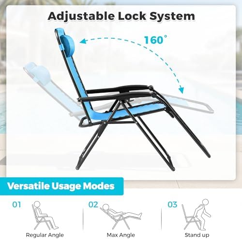Homall Zero Gravity Chair Patio Folding Lawn Camp Reclining - Image 5