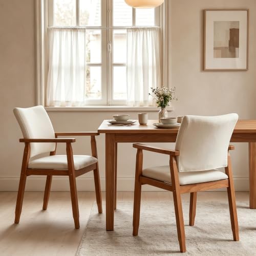 GOTMINSI Mid-Century Modern Linen Dining Chair by GOTMINSI