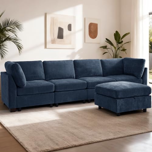 EDILLY 122 inches Oversized Modular Sectional Fabric Cloud Sofa Set, Extra - Image 2