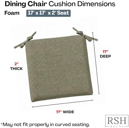 RSH DECOR: Sunbrella Foam Chair Cushions Set of 2 | 17" x 17" x 2" | - Image 3