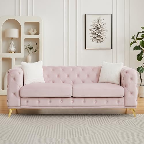 KEIKI 83" Luxury Oversized Velvet Chesterfield Sofa by KEIKI