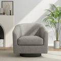Pia Ricco Fabric 360° Swivel Barrel Accent Chair Khaki by PiaRicco