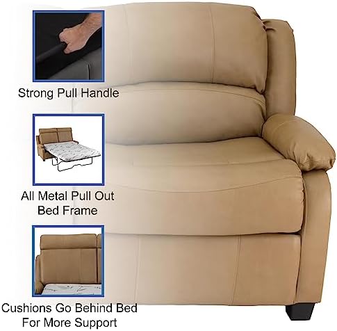 RecPro Charles 65" RV Hide-A-Bed Loveseat | Toffee - Image 5