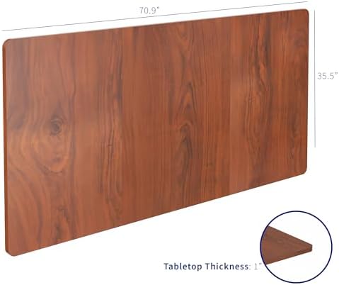 VIVO Dark Walnut 71 x 36 in Table Top, DESK-TOP72-36D - Image 3