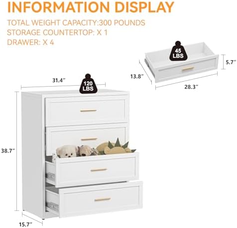 COFaR Metal Dresser for Bedroom, Dressers & Chests of Drawers for Nightstand - Image 2