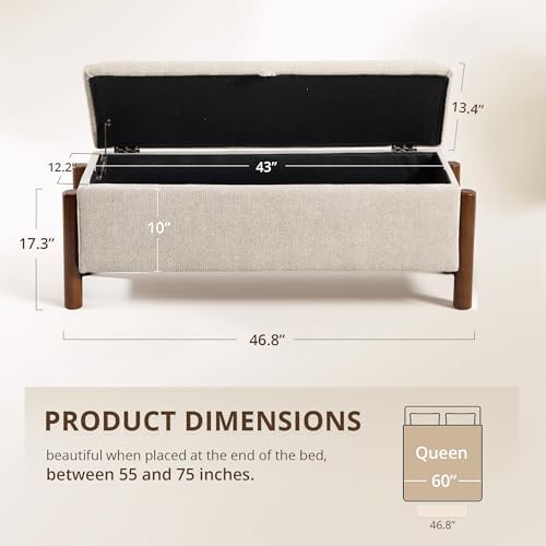 47'' Modern Storage Ottoman Benches - Image 2