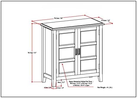 SIMPLIHOME Burlington 30" Wide Solid Wood Cabinet in Mahogany Brown - Image 3