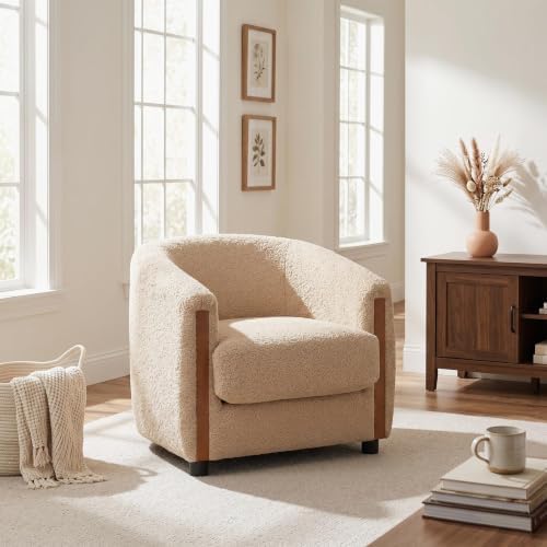 Christopher Knight Home Gini Modern Accent Chair, Boucle Upholstered Curved - Image 4