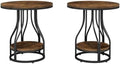 Tribesigns Round Side End Table 2-Tier End Tables Modern Bedside Table Small by Tribesigns