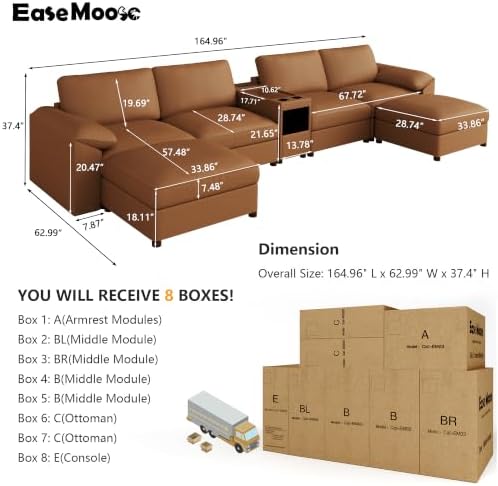 EASE MOOSE Modular Sectional Couch, U Shaped Couch - Image 2