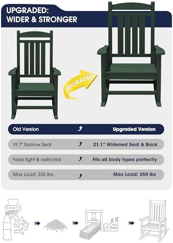 KINGYES Oversized Outdoor Rocking Chair - Image 7