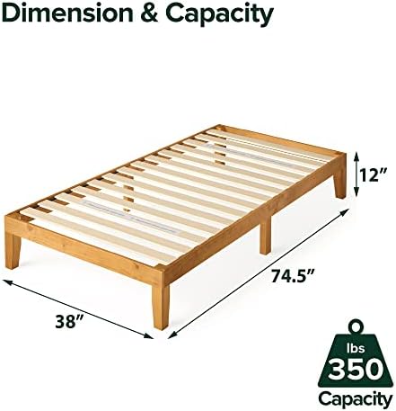 Zinus Alexia Wood Platform Bed Frame, Solid Wood Foundation, No Box Spring - Image 2
