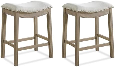 ROME + OAK Parker 26" Backless Saddle Stool, Reclaimed Oak by ROMEOAK