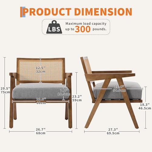 GarveeHome Mid-Century Farmhouse Accent Chair - Image 2