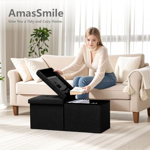 AmasSmile Footrest Ottoman Storage Bench - Image 6