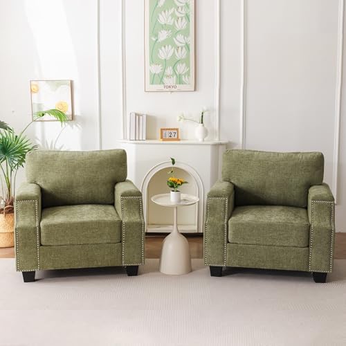38'' Oversized Accent Chair Set of 2, Armrest Organizer by REXULQO