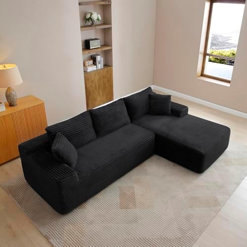 105-Inch L-Shaped Right Facing Corner Compressed Sofa Modular Sectional - Image 7