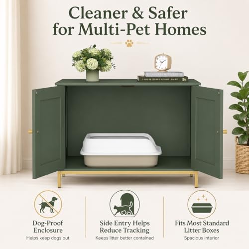Homhedy 28.3" L Cat Litter Box Enclosure - Image 3