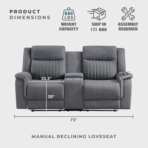 Lexicon 75" W Manual Double Reclining Loveseat - Image 4
