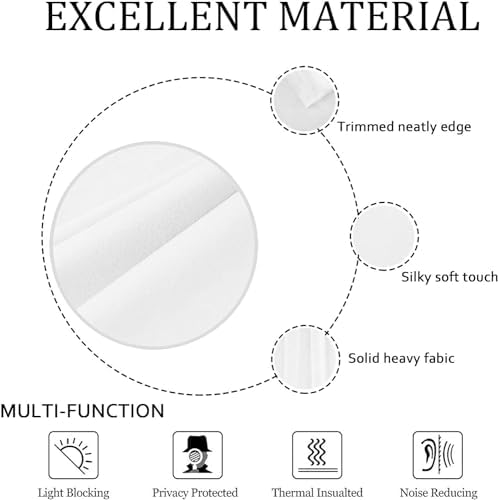 SMILETIME White Velvet Curtains 52"x90" Grommet 2 Panels - Image 4