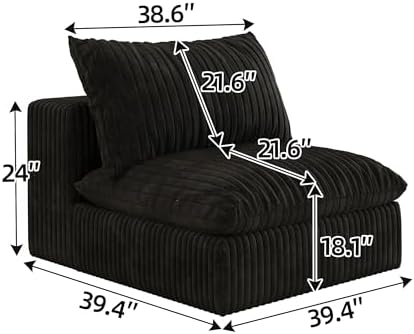 MAKIAAP Modular Sectional Sofa, Boneless Couches - Image 3