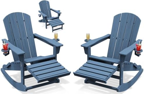 KINGYES HDPE Adirondack Rocking Chair Set of 2 by KINGYES