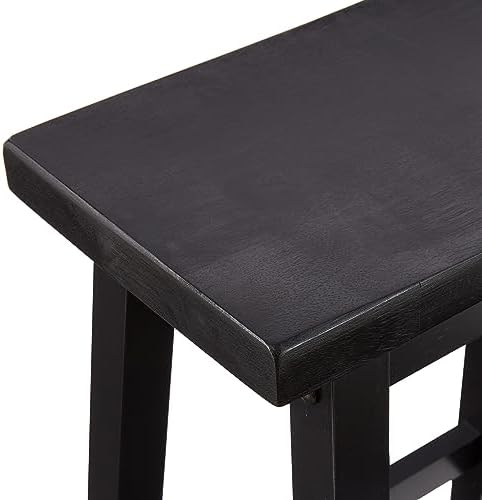 Amazon Basics Solid Wood Saddle-Seat Counter Height Bar Stools - Image 5