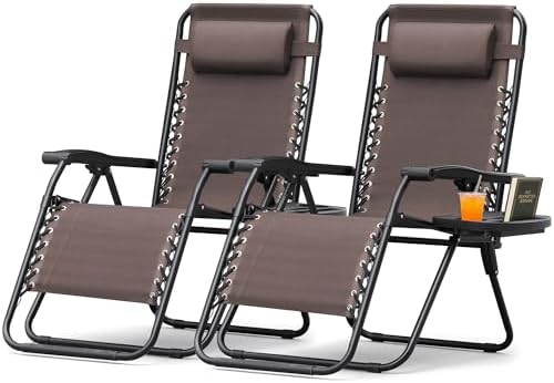 Homall Zero Gravity Patio Folding Lawn Chairs Outdoor Gravity Camp Reclining by Homall