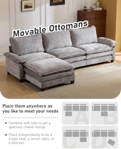 Karl home 122" 3-Seat L-Shaped Sectional Couch - Image 3