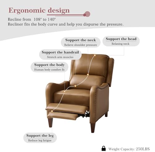 HULALA HOME Genuine Leather Recliner Chair - Image 3