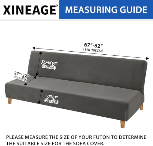 XINEAGE Velvet Futon Cover, Stretch Armless Futon Slipcover - Image 3