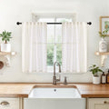 YoungsTex Linen Semi Sheer Curtains 36 Inches Long by YoungsTex