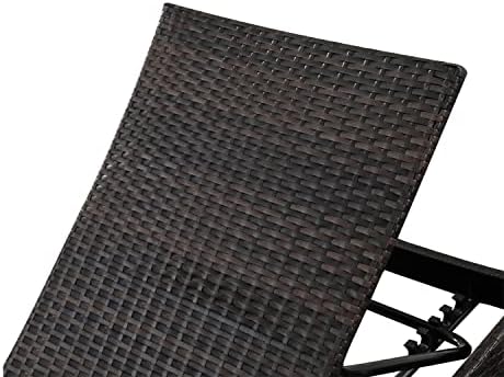 Outdoor Patio 4 Adjustable Backrest Chaise Lounger and 2 Side End Tables - Image 6