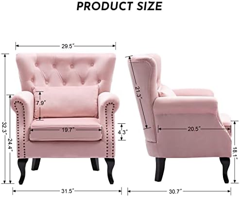 LZAREAL Accent Reading Arm Chairs Set of 2 - Image 3
