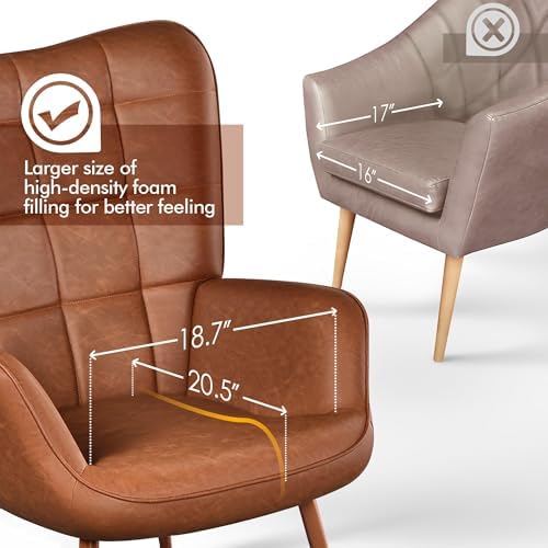 Yaheetech Faux Leather Accent Chair - Image 5