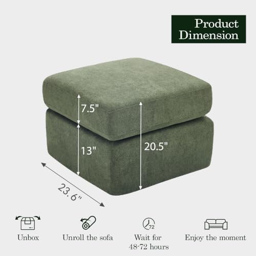 23.6" Boneless Sofa Ottoman, Modern Cloud Couch Ottoman, Upholstered Footrest - Image 2