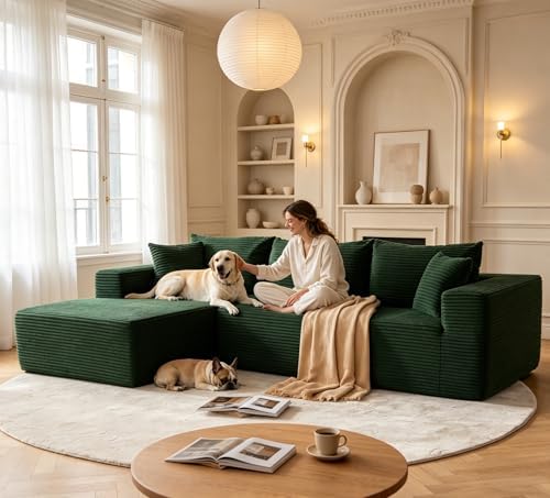 Mangodan 110” Boneless Couch, Cloud Sectional Sofa - Image 2