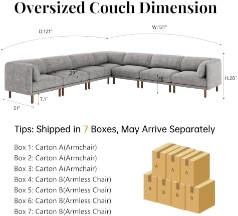 Cloud Sectional Couches for Living Room, Modular Sectional Sofa - Image 2