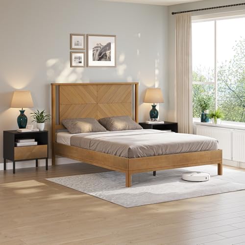 Bme Vivian Queen Bedframe with Headboard, Scandinavian, Rustic Seadrift - Image 3