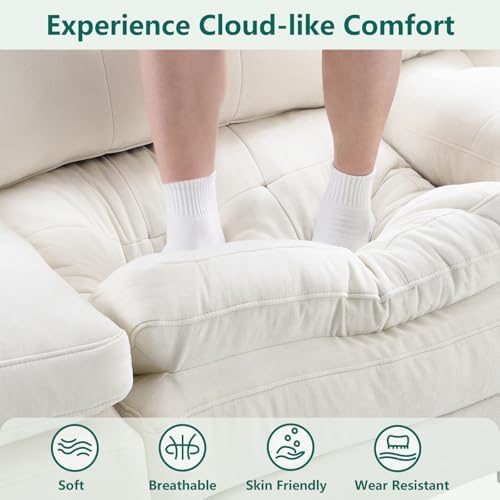 116.5" Modular Sectional Cloud Couch, U Shaped Tufted Sofa - Image 5
