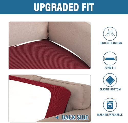 H.VERSAILTEX Super Stretch Individual Seat Cushion Covers Sofa Covers Couch - Image 6