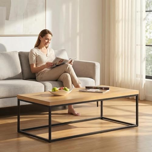 CENSI 47 Inch Natural White Oak Coffee Table/Center Table - Image 4