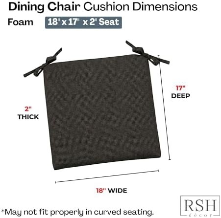 RSH DECOR: Sunbrella Foam Chair Cushions Set of 2 | 18" x 17" x 2" | - Image 3