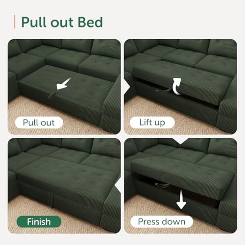 HONBAY 111.4'' Modular Sectional Sleeper Sofa - Image 5