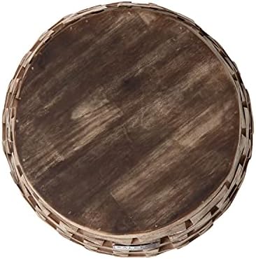 Balkene Home 62419 Maya Oval Rustic Garden Stool Wood Outdoor Seating & End - Image 4