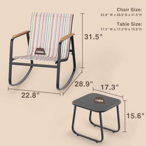 Ahomly 3 Pieces Patio Furniture Set, Outdoor Furniture Set - Image 6