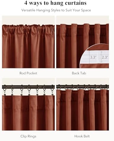 StangH Rust Red Velvet Curtains - Image 2