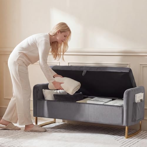 48" End of Bed Bench, Modern Storage Bench - Image 6